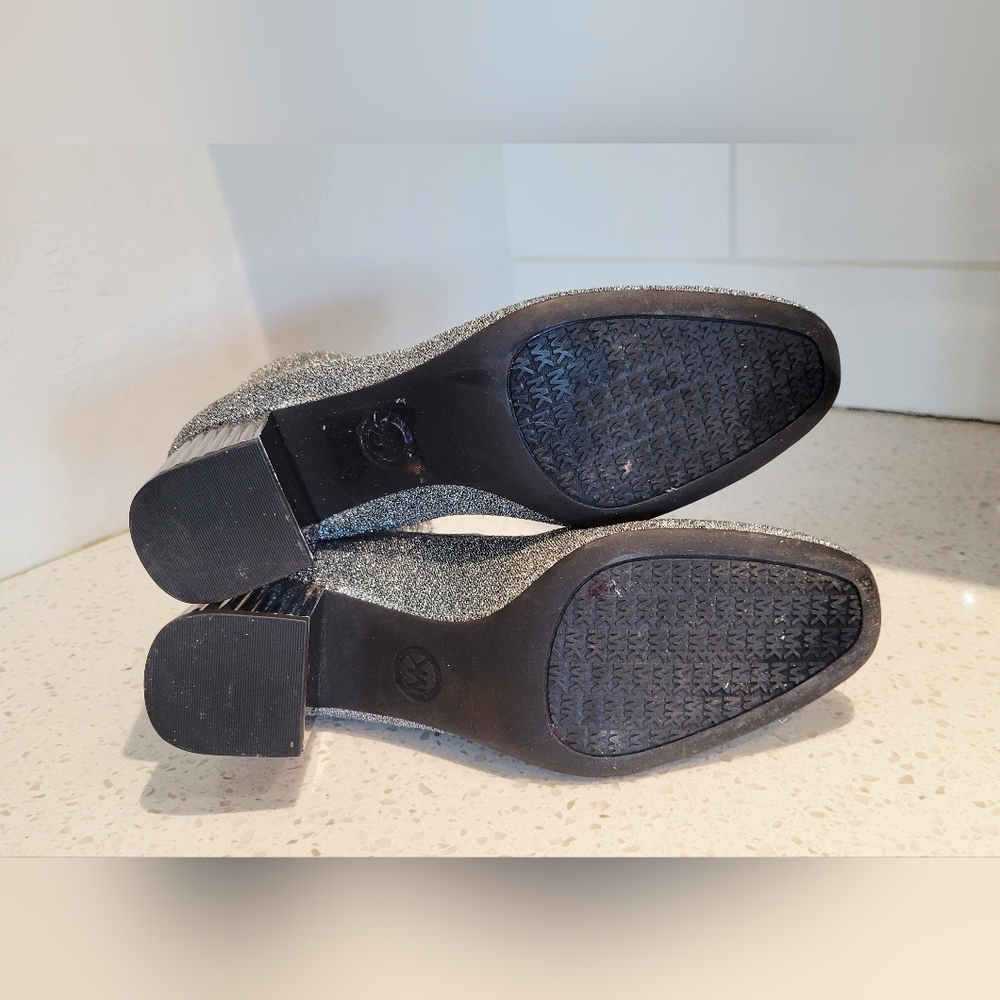 Michael Kors Silver Mandy Ankle Boots with Metallic Heel | Size 5 - Picture 4 of 4